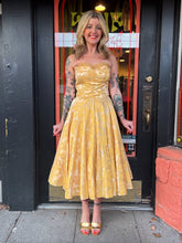 Load image into Gallery viewer, Vintage 1950s Fred Perlberg gold party dress