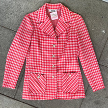 Load image into Gallery viewer, Red + White Checkered Blazer