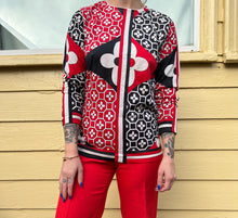 Load image into Gallery viewer, Red + Black Flower Tunic