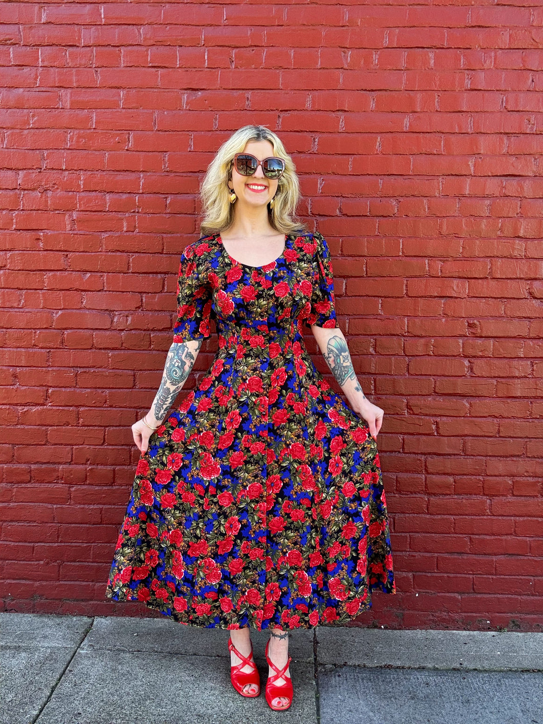 Vintage 90s rayon rose dress Wink Vintage Vintage 90s rayon rose dress Wink Vintage