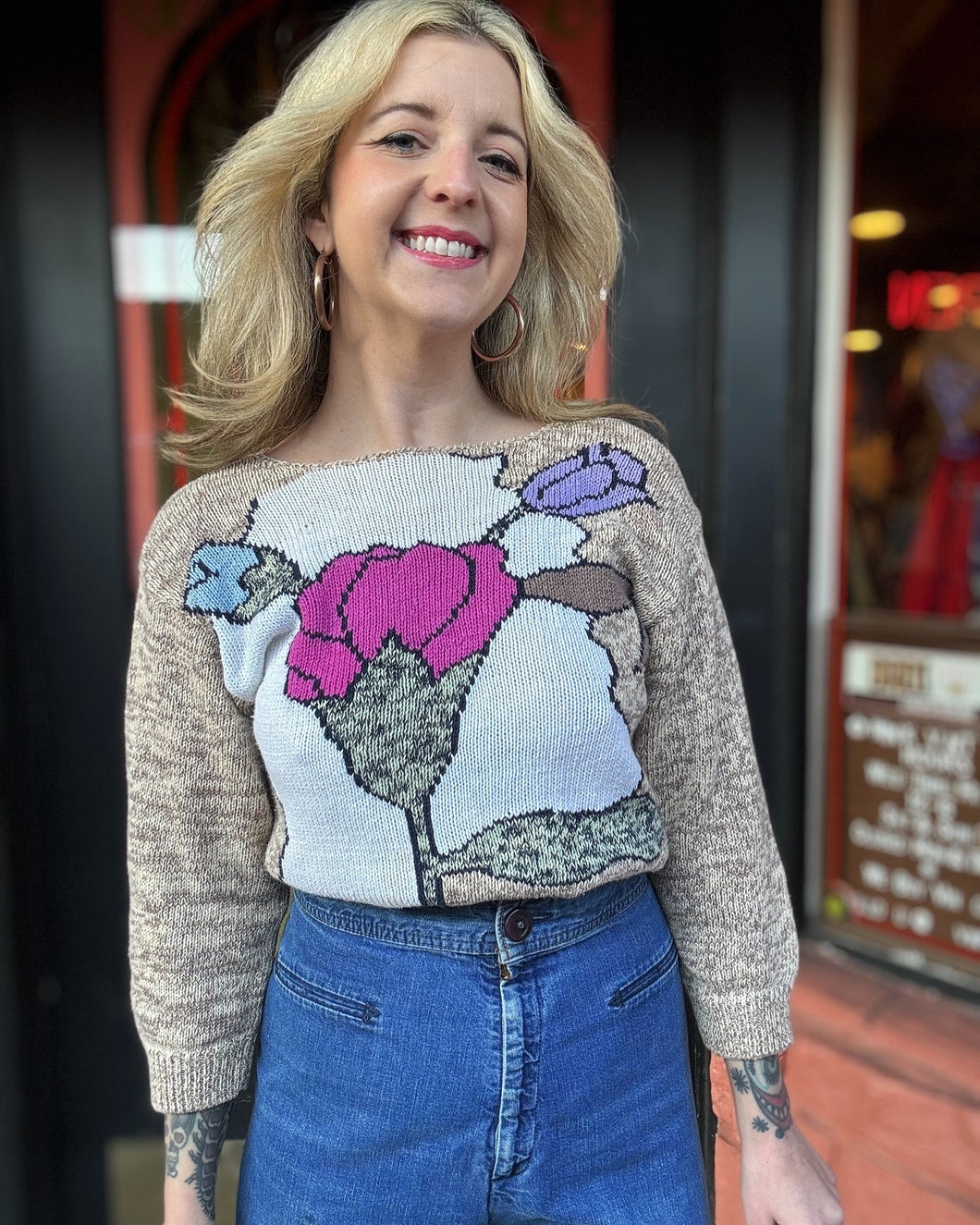 Vintage tulip sweater