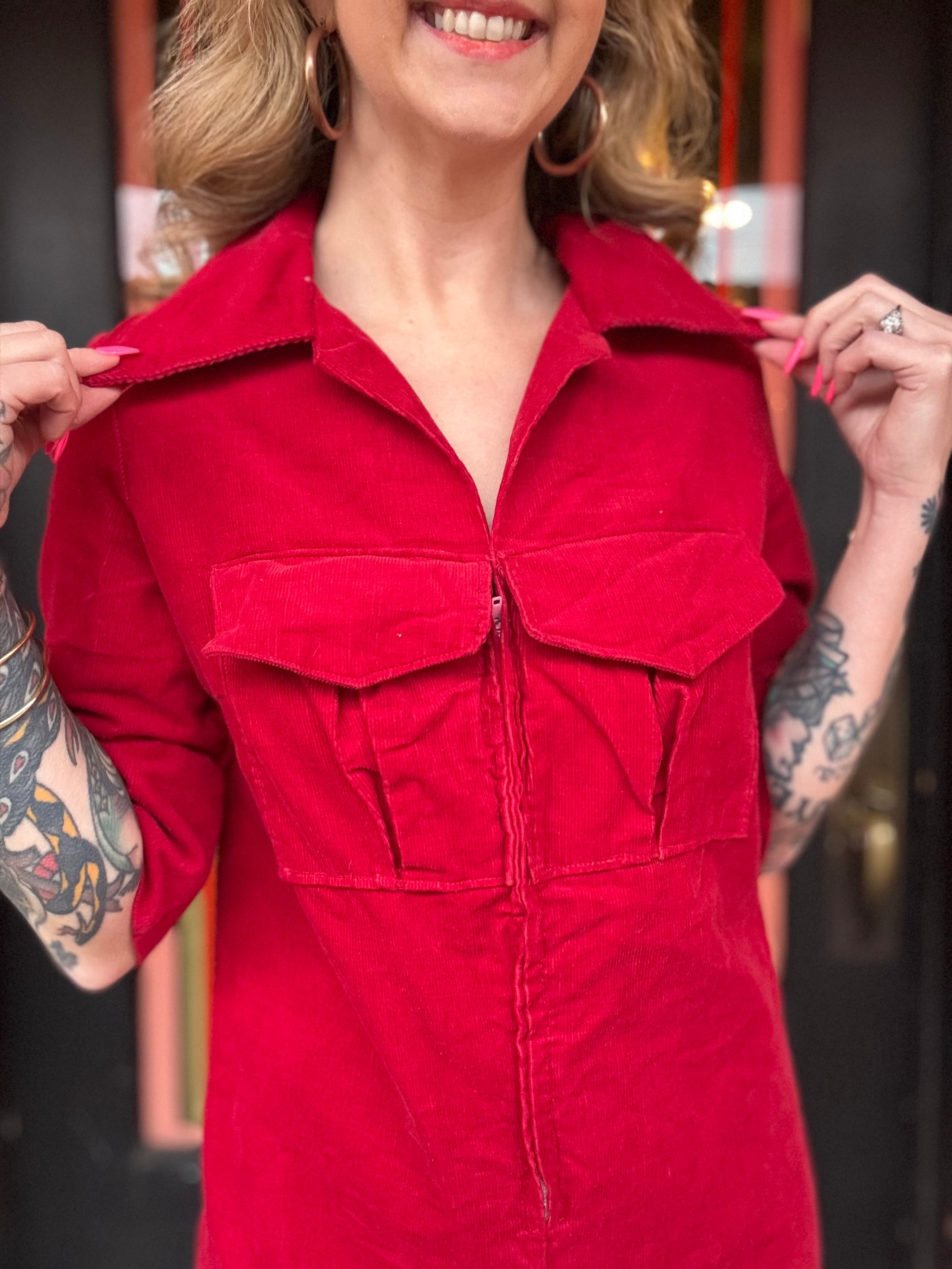 パンツ 1970s corduroy jumpsuit 70s Brown Corduroy Jumpsuit - Imber Vintage