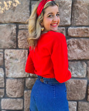 Load image into Gallery viewer, Vintage red cropped cardigan
