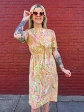 Load image into Gallery viewer, Vintage 60s/70s marble print midi dress
