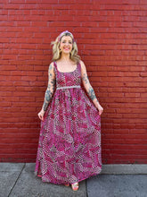 Load image into Gallery viewer, Vintage 70s pink + rhinestone maxi dress
