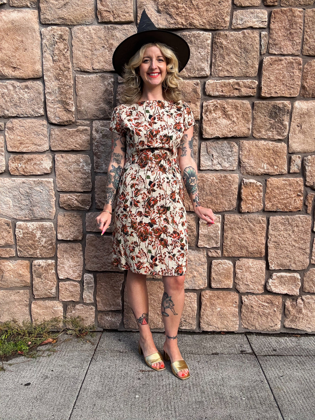 Vintage 60s thorns and roses dress