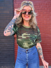 Load image into Gallery viewer, Vintage 70s single stitch camo pocket tee
