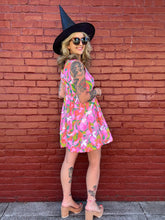 Load image into Gallery viewer, Vintage 60s pink psych mini dress
