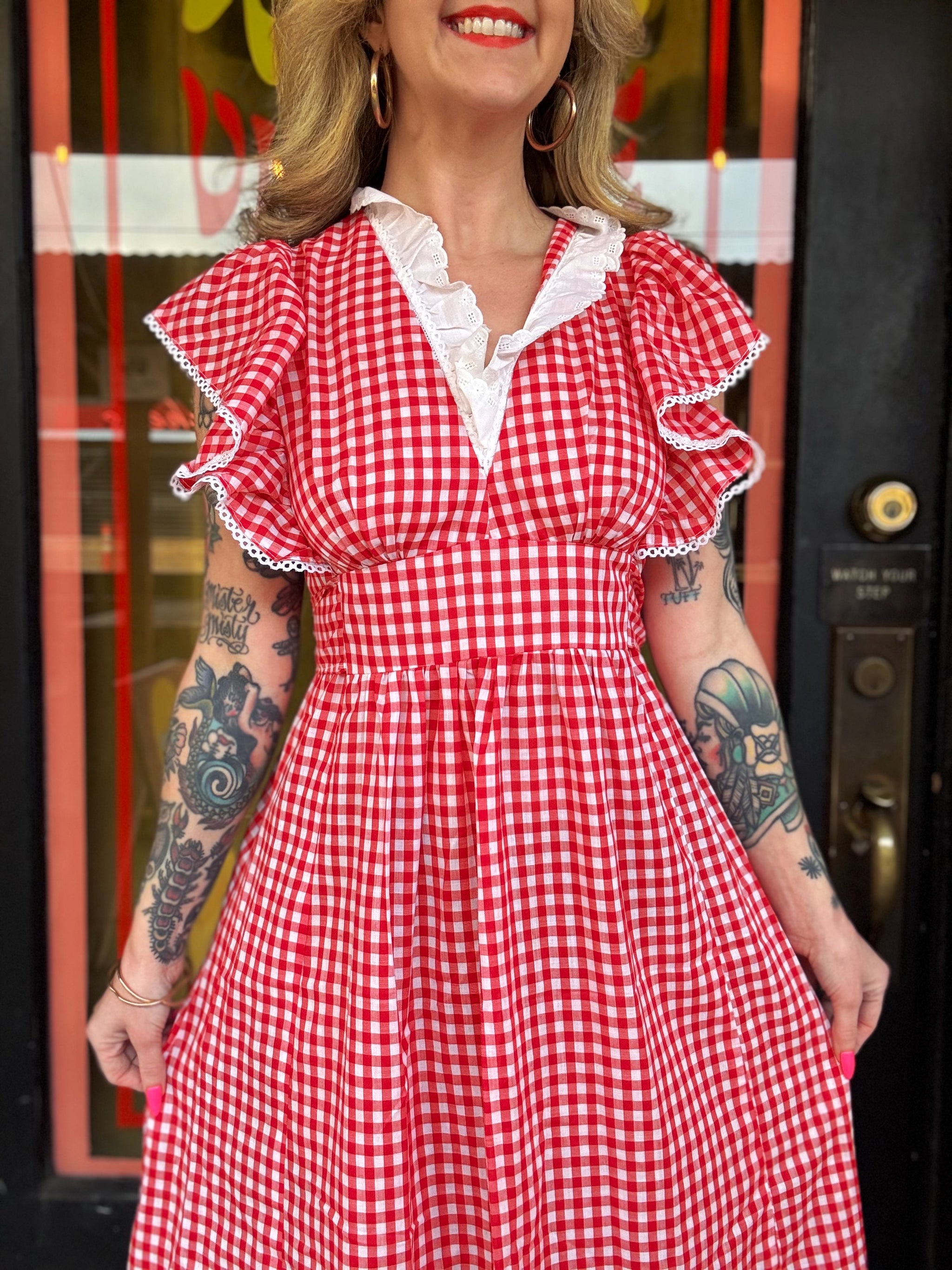 Vintage 70s gingham prairie maxi dress – Wink Vintage