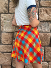 Load image into Gallery viewer, Vintage 60s/70s rainbow plaid skirt
