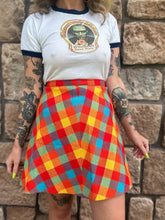 Load image into Gallery viewer, Vintage 60s/70s rainbow plaid skirt
