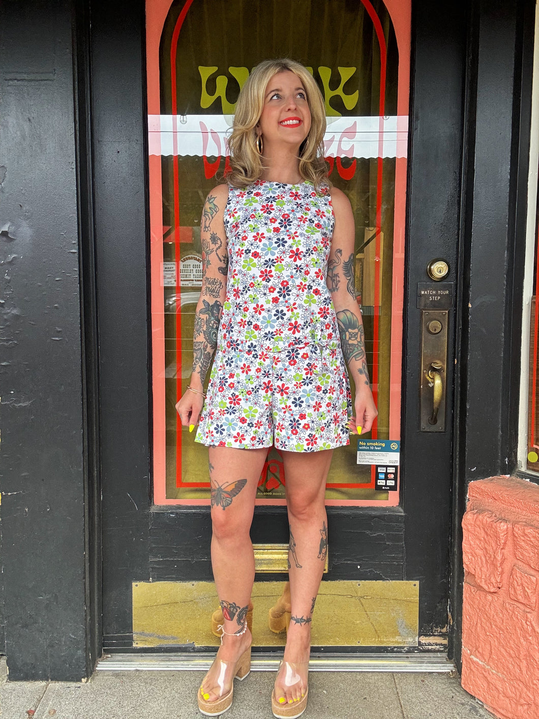 Vintage 60s flower power romper