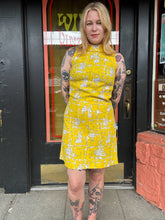 Load image into Gallery viewer, Vintage 60s abstract yellow dress
