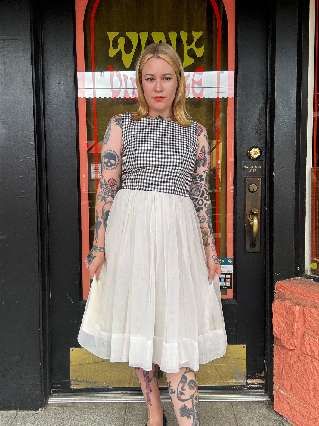 Vintage 50s gingham dress