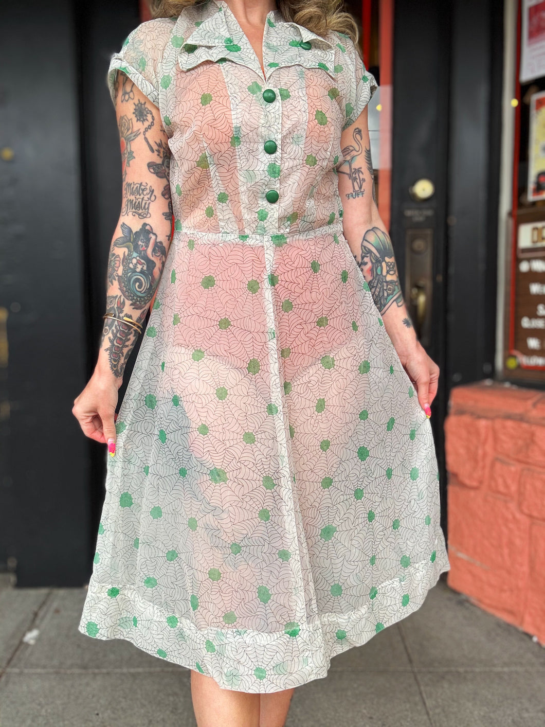 Rare 40s/50s spiderweb dress reserved
