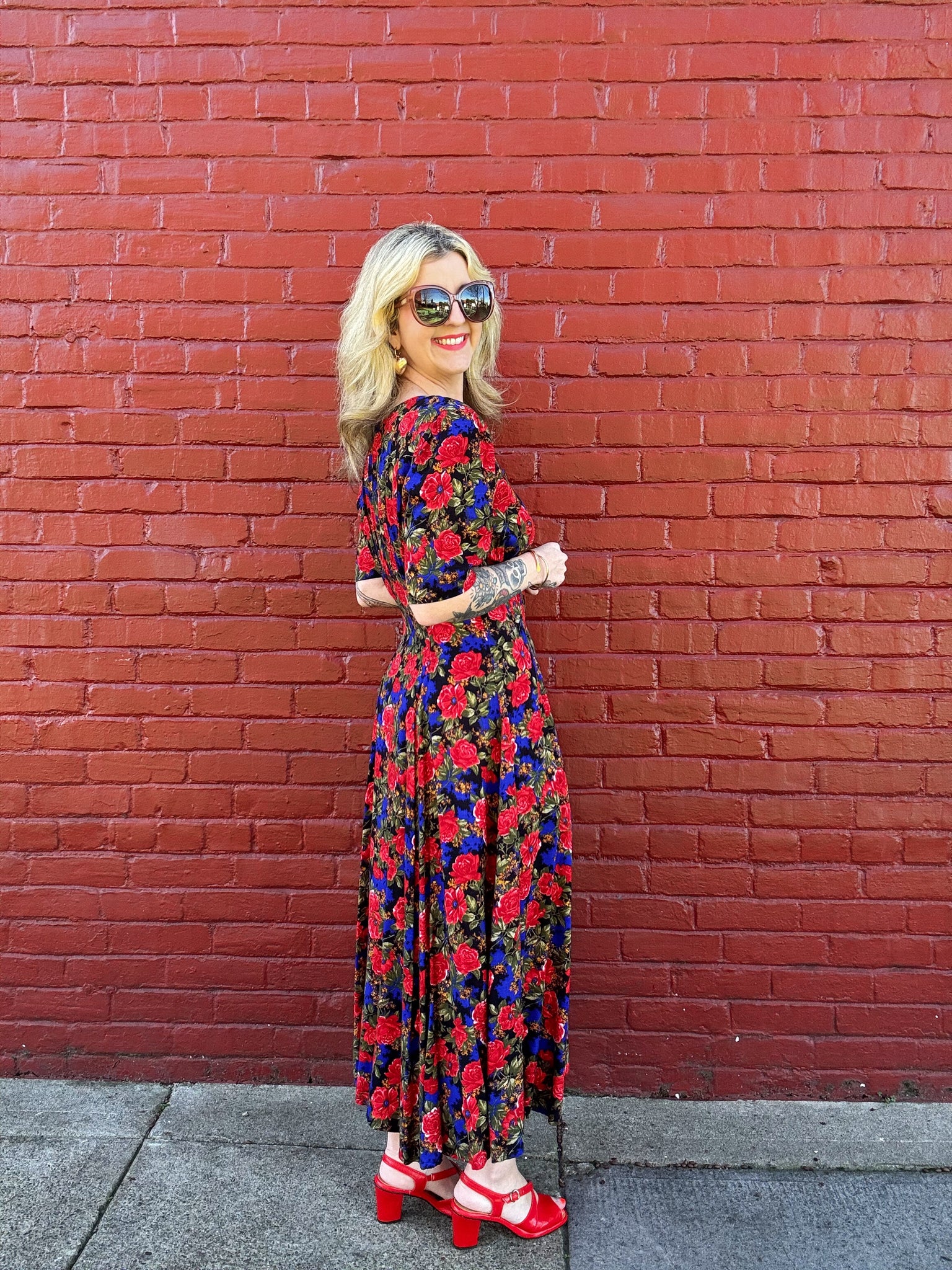 Vintage 90s rayon rose dress Wink Vintage Vintage 90s rayon rose dress Wink Vintage