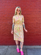 Load image into Gallery viewer, Vintage 60s/70s marble print midi dress
