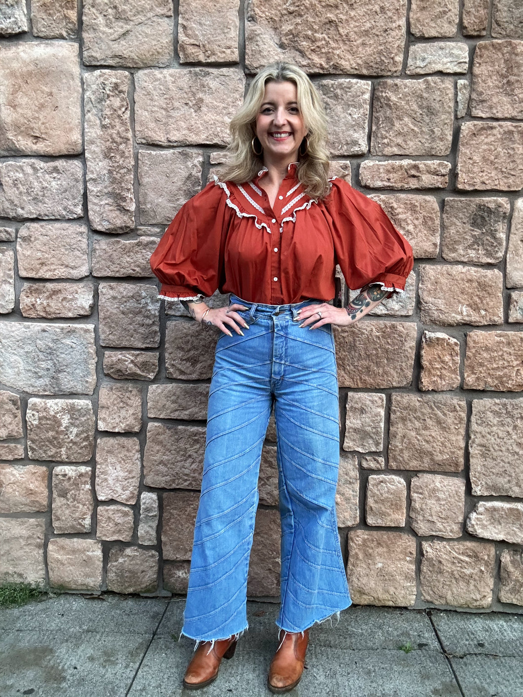 Vintage 70s prairie blouse