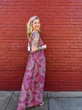 Load image into Gallery viewer, Vintage 70s pink + rhinestone maxi dress
