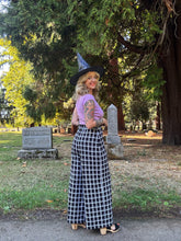 Load image into Gallery viewer, Vintage 70s black and white wide leg pants squares
