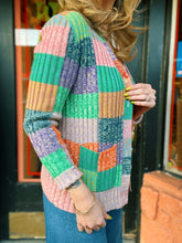 Load image into Gallery viewer, 70s Color Block Space Dye Cardi
