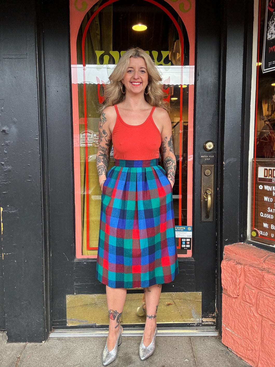 Vintage Pendleton plaid skirt