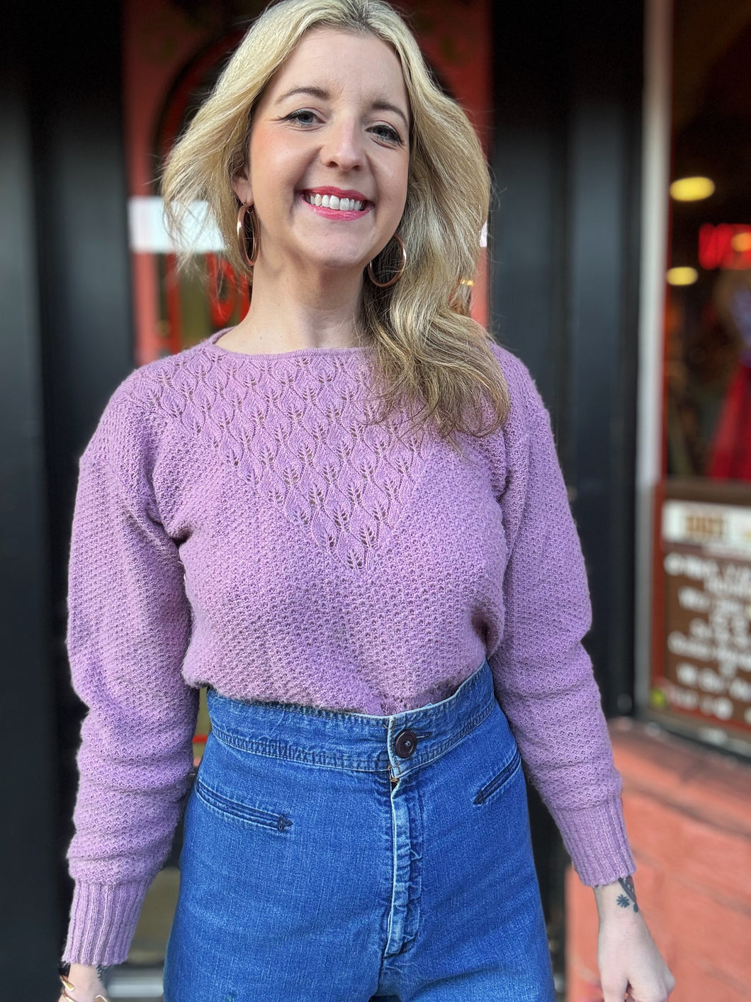 Vintage 70s lavender sweater