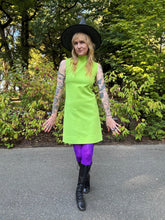 Load image into Gallery viewer, 90s lime green dress
