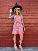 Load image into Gallery viewer, Vintage 60s pink psych mini dress
