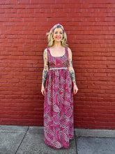 Load image into Gallery viewer, Vintage 70s pink + rhinestone maxi dress
