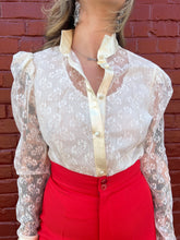 Load image into Gallery viewer, Satin + Lace Blouse
