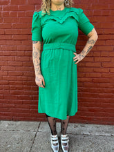 Load image into Gallery viewer, Vibrant Green Ruffle Dress
