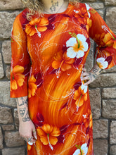 Load image into Gallery viewer, Orange + Floral Aloha Dress
