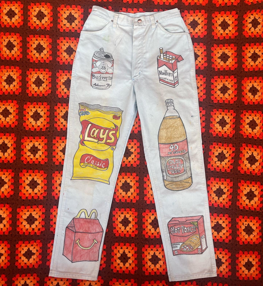 “American dream” hand painted jeans