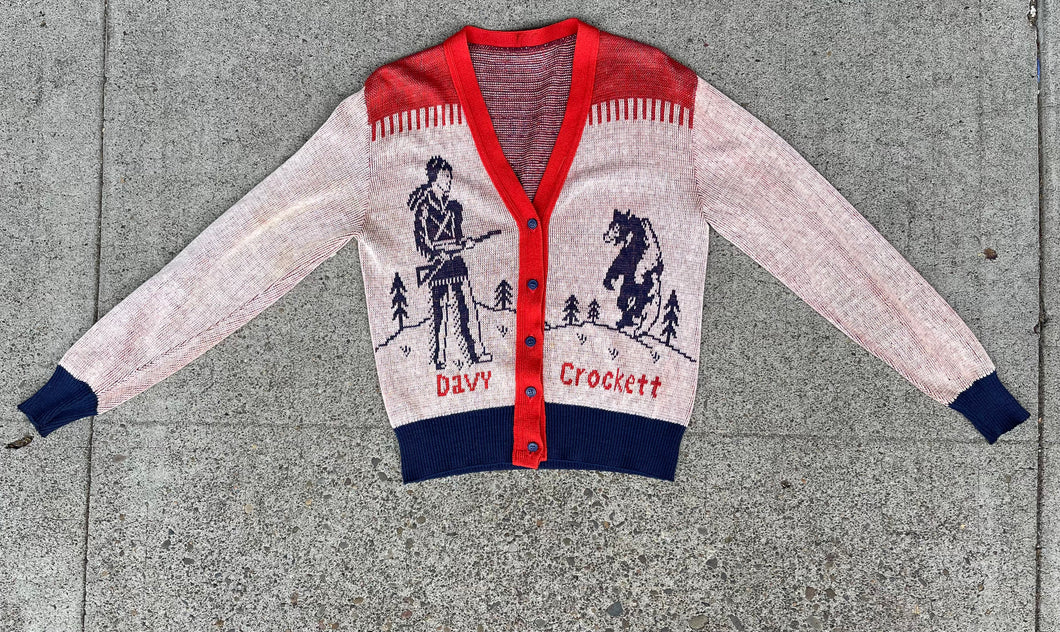 RARE 50s Davy Crockett cardigan